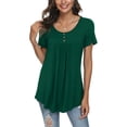 thumbnail image 4 of Cathalem Hauts d'Été pour Femmes Imprimé Rétro Tops de Fête Décontracté Manches Courtes Tee, Vert TG, 4 of 4