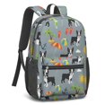 thumbnail image 2 of Boston Terrier and Sun Gray Pattern 17" School Backpacks for Teens,Waterproof Oxford Fabric,S-Shape Padded Straps for School,Travel,Hiking,Camping, 2 of 6