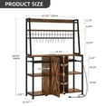 thumbnail image 3 of DEXTRUS Kitchen Bakers Rack with Hooks & Power Outlets, 6-Tier Microwave Stand with Door, Brown, 3 of 9