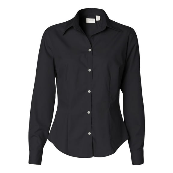 Van Heusen Women's Silky Poplin Shirt in Black S | 13V0114