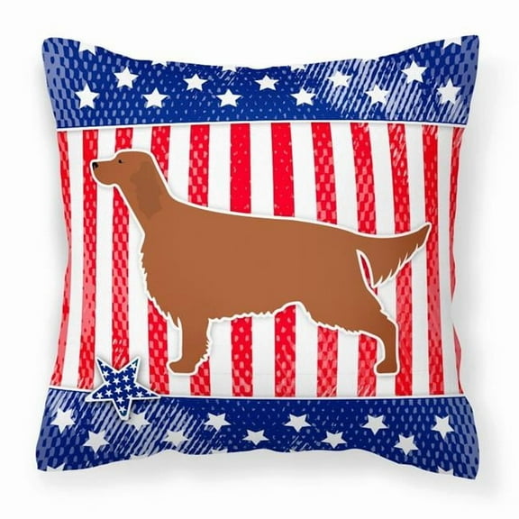 Caroline's Treasures BB3293PW1414 IUSA Patriotic rish Setter Fabric Decorative Pillow , 14Hx14W, multicolor