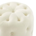 thumbnail image 5 of Modway Amour Tufted Button Round Performance Velvet Ottoman in Ivory, 5 of 6