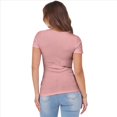 thumbnail image 3 of Camiseta de Canalé Entallada para Mujer, Color Rosa XXXL, 3 of 9