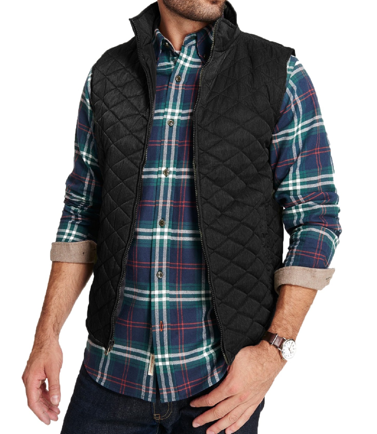 Weatherproof Deep Black Mens Medium Vest Quilted Jacket