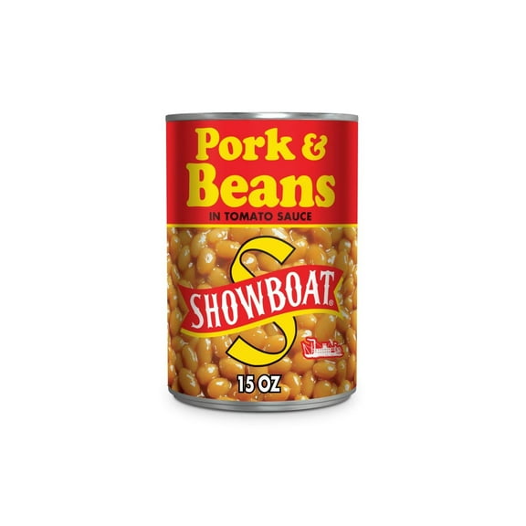 Bush's Showboat Pork and Beans, Canned Beans in Tomato Sauce, 15 oz