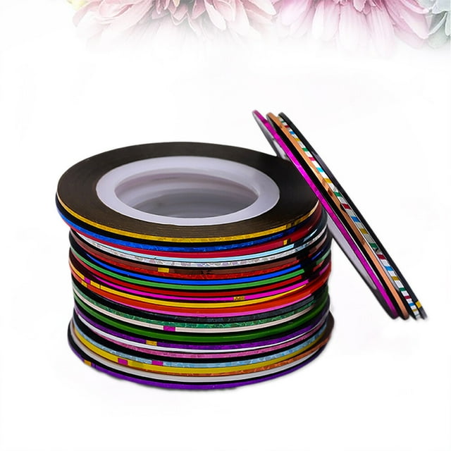 WRITWAA 42Pcs Nail Art Tips Tape Line with Dispenser for Nails Self Adhesive Assorted Colors