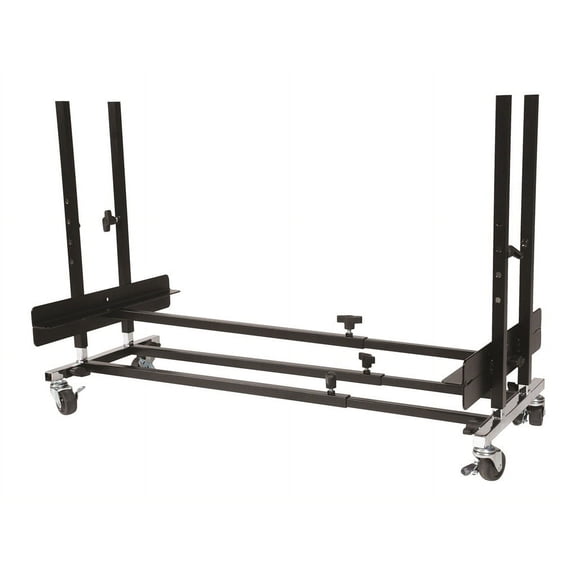 Basic Beat BBV567 Adjustable Rolling Orff Stand, Tool-Free Cart with Locking Casters, 7-36 in Height and 42 in Width for Xylophones and Metallophones