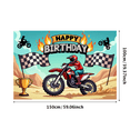 thumbnail image 3 of Motocross Themed Happy Birthday Banner Backdrop Background Decorations Party Supplies for Birthday Party Photo Booth Decor Kids Room Decor Photography Props, 3 of 8