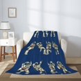 thumbnail image 2 of Throw Blanket for Couch Sofa and Bed, Disco party Astronaut Dancing Super Soft Plush Throw Blanket, Fuzzy Cuteness Comfy Warm Washable Flannel Blanket & Throws for All Season, 2 of 5