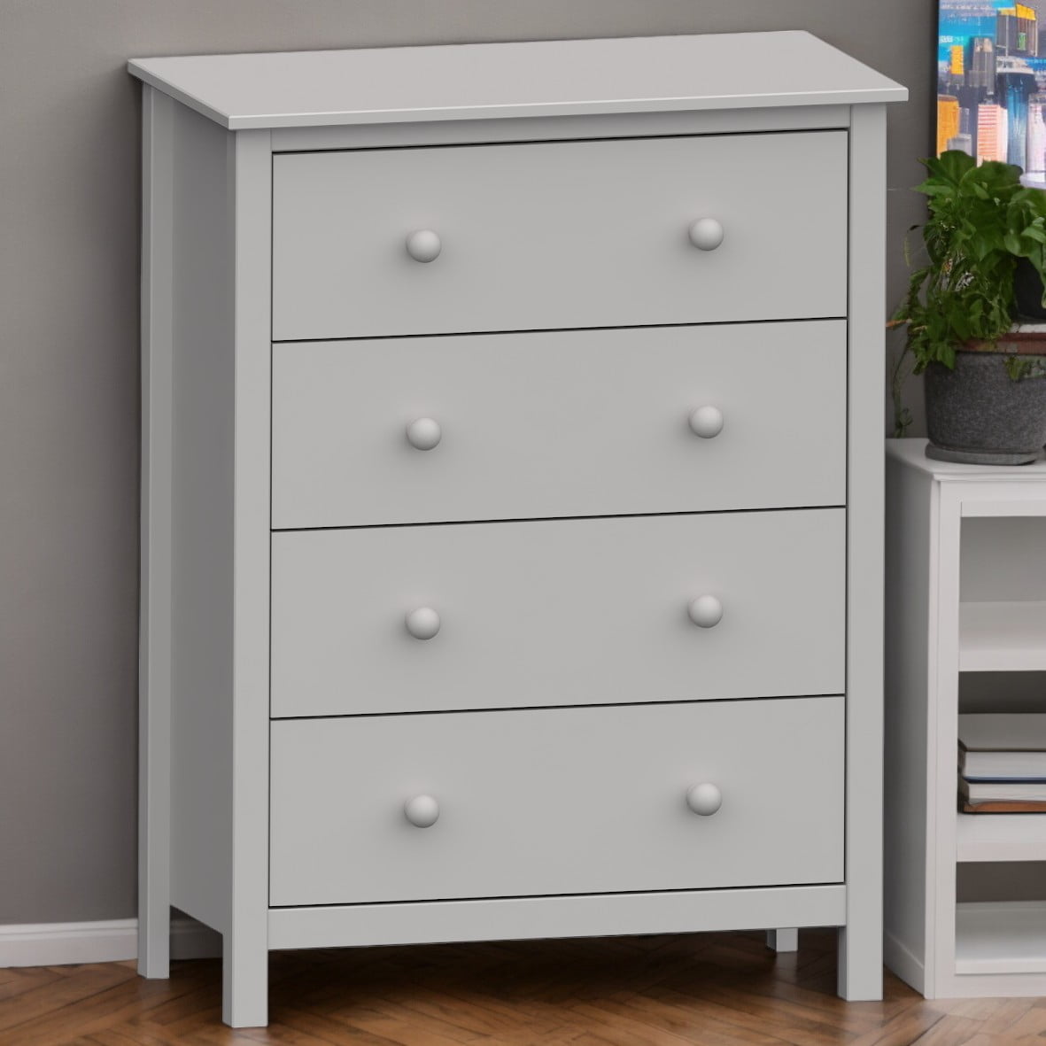 From the Tree Furniture Solid Pine Wood 4-Drawer Dresser for Bedroom Clothes Storage
