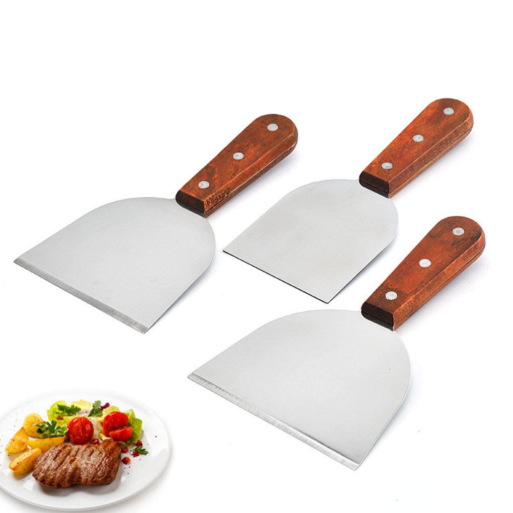 Flexible Beefsteak Turner Stainless Steel Spatulas with Wooden Handle for Pancake Hibachi Small Walmart