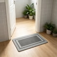thumbnail image 4 of Ultra Thin Indoor Door Mat, Low-Profile Door Mat Indoor Entrance, Non Slip Rubber Backing Inside Doormat Washable Welcome Front Entryway Dirt Trapper Entry Mat, Grey, 4 of 6