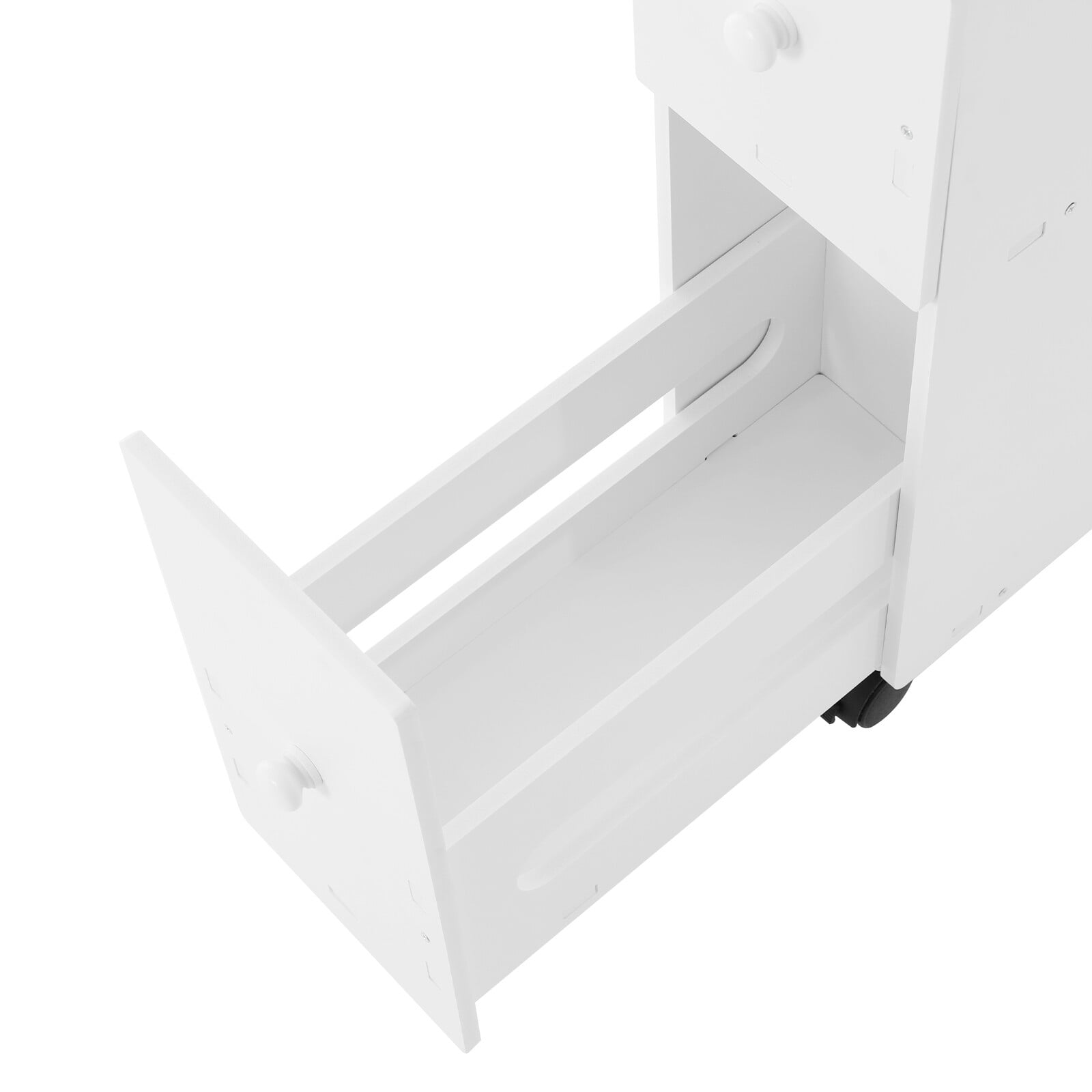 4 Tiers PVC Toilet White Narrow Cupboard Shelf White Slim Bathroom Storage Cabinet Floor Standing Bathroom Hallway Living Room