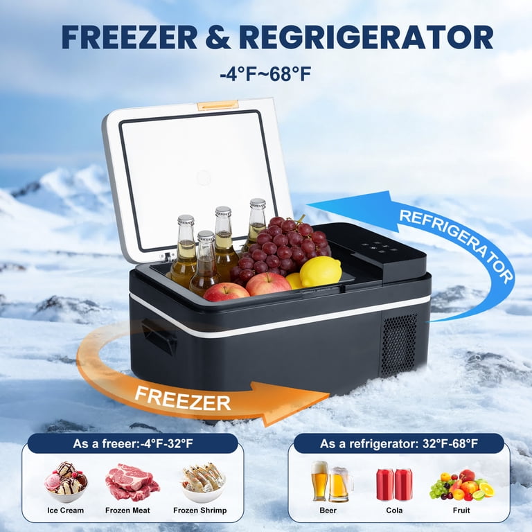 edx 21QT Car Refrigerator, Portable Freezer with -4°F~68°F