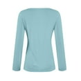 thumbnail image 4 of LISTHA Crop Tops for Women Square Neck Long Sleeve Basic T Shirts Y2k Slim Fit Fashion Shirts Light Blue L, 4 of 6