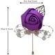 thumbnail image 3 of Granjero Gordo Rosa de boda hecha a mano de 6 piezas con cofre de alfileres, utilizada para decoración de fiestas de bodas (morado), 3 of 5