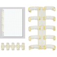 thumbnail image 4 of Binding Rings, Hold 60 Sheets Paper Segmented Design Plastic Binding Rings Transparent Material  For Office Supplies For School Use Transparent White,Transparent Black,Transparent, 4 of 8