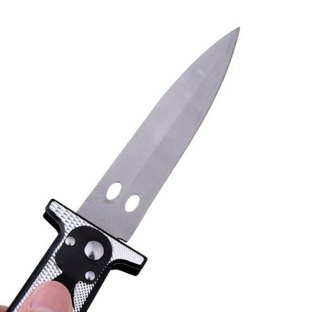 Folding Knife Simple Style Gentleman Printed 3cr13/304 Stainless Steel Button Clip Tail Emergency Hammer Cutlery Outdoor Survival Tool (Best Large Survival Knife)