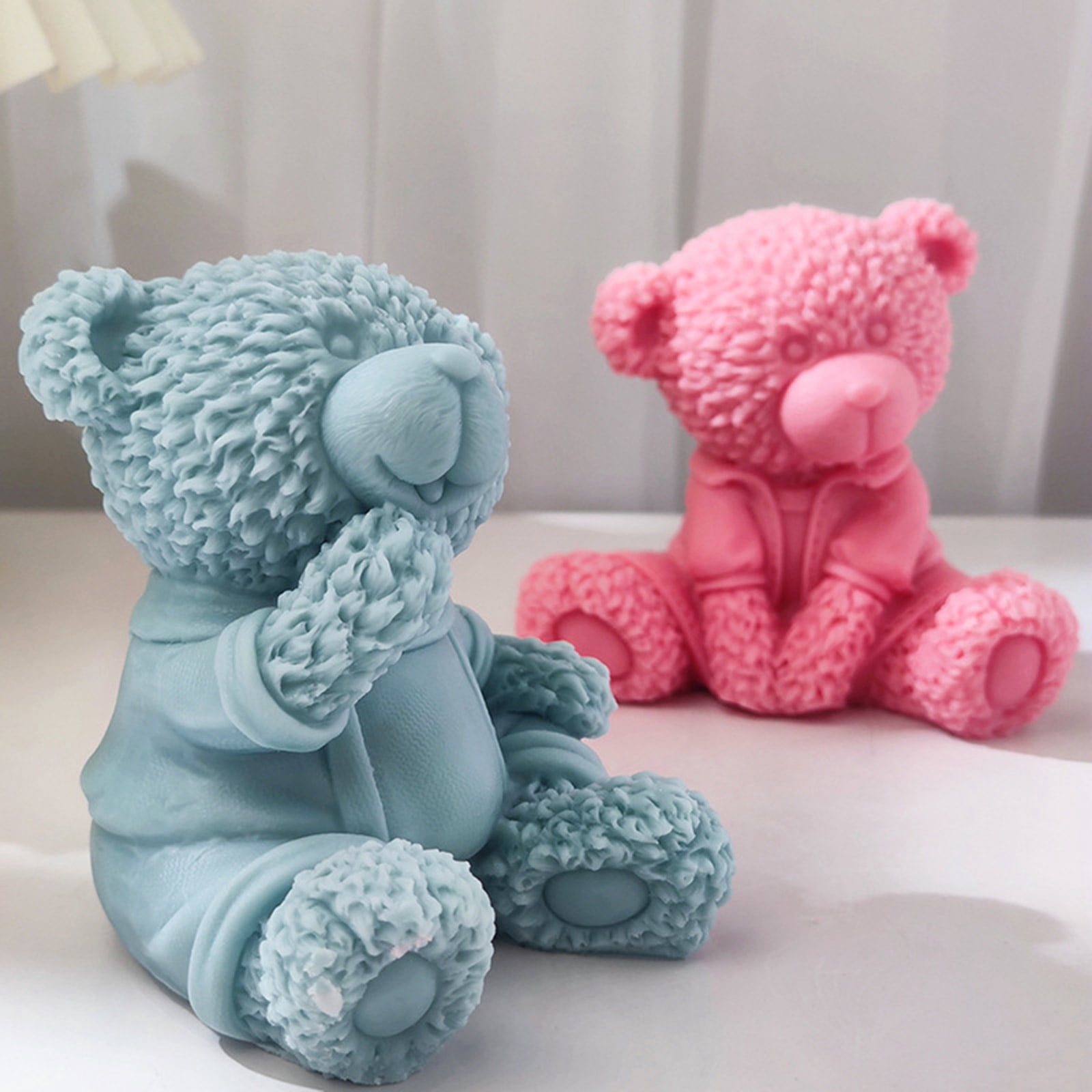3D Silicone Mold Sitting Bear Candle Mold Reusable Aromatherapy Bear Resin Mold DIY Plaster Colored Gypsum Decoration