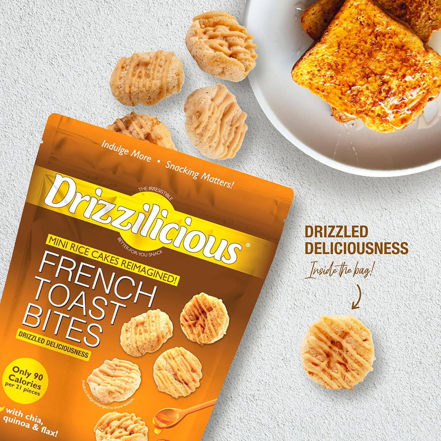 Drizzilicious French Toast Mini Rice Cake Bites, 4 oz