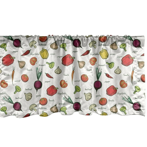 Ambesonne Vegetable Window Valance, Organic Cooking Food Art, 54" X 18", Multicolor