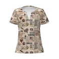 thumbnail image 3 of Naloa Abstract Coffee Print T-Shirts Short Sleeve V Neck Tees for Women Fashion Tops Trendy Lightweight Soft Casual Summer Outfits Clothes, 3 of 5