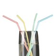 thumbnail image 2 of Plastic Drinking Straws 9.5 Inches Long Multi-colored Striped Bedable Disposable Straws, 2 of 5