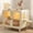 Beige, variant on CQSXDA Cat Hidden Litter Box Enclosure With Glass Doors And Walkway, RGB Lighting Features, Retro TV Design For Modern Cat Living Solution, Beige