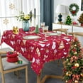 thumbnail image 2 of Yesfashion Christmas Rectangle Tablecloth, Waterproof and Stain Resistant Washable Polyester Table Cloths, Fabric Table Cover for Kitchen, Camping, Parties, 2 of 10
