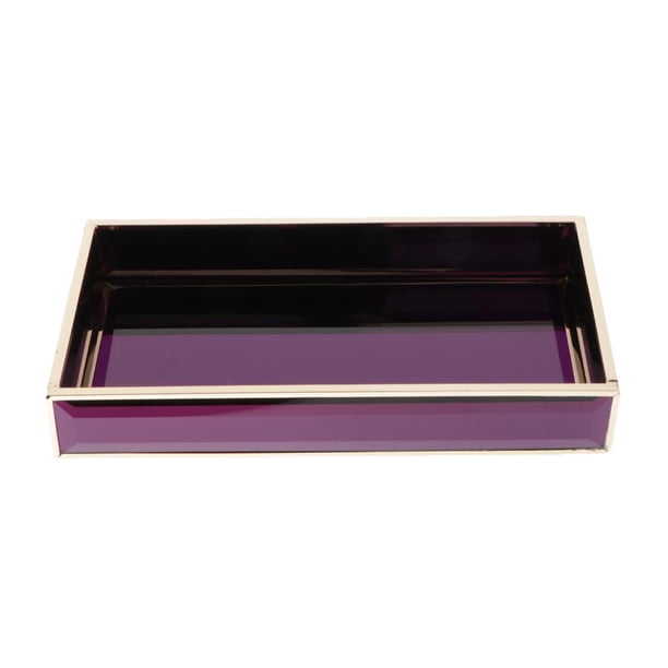 Bandeja de púrpura de vanidad rectángulo translúcido dormitorio encimera maquillaje caja de almacenamiento de perfumes exhibición para tocador Zulema bandeja del organizador de maquillaje