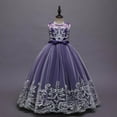 thumbnail image 6 of Girls Dress Flower Kids Lace Dress Wedding Party Formal Long Maxi Sequin Bowknot Puffy Tulle Dresses Baby Girl Dress Purple 140, 6 of 7