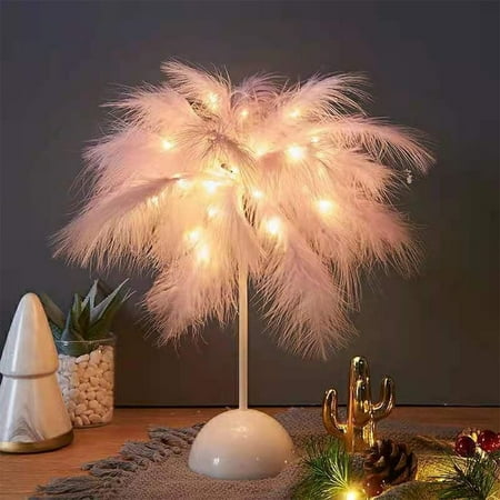 

Gobwell Clearance Deal! Creative Feather Bedroom Lamp Bedside Lamp Nightlight Wedding Room Warm Decorative Light Bedroom night light