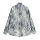 thumbnail image 2 of HH TRAF Blusa informal de manga larga con solapa para mujer, camisa elegante holgada con estampado vintage y botonadura sencilla para mujer, 2 of 5