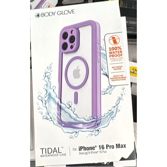 Body Glove iPhone 16 Pro Max Tidal Waterproof with MagSafe Case - Lavender/Clear - Submersible Protection, MagSafe Compatible
