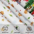 thumbnail image 3 of Christmas Round Tablecloth Washable Holiday Microfiber Table Cloth Decorative Table Cover for Winter Holiday Party Kitchen Dining Room, 60 inch with Gingerbread Snowflake Red Truck, 3 of 6