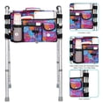 thumbnail image 3 of SupreGear Walker Bag, Rollator Wheelchair Storage Pouch with Cup Holder, Water-Resistant Nylon, Purple Floral, 3 of 8