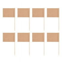 200 Pack Blank Toothpick Flags Kraft Paper Flag Picks Cheese Markers for Cupcake, Food, Fruit,