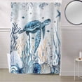 thumbnail image 5 of Fabric Shower Curtain, Summer Sea Turtle Ocean Coral Seaweed Shell Marine Life Vintage Shower Curtains with 12 Hooks Waterproof Machine Washable Bath Curtains for Bathroom,54 x 78in, 5 of 6
