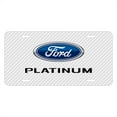 thumbnail image 1 of Ford F-150 Platinum White Carbon Fiber Texture Graphic UV Metal License Plate, 1 of 5