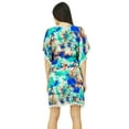 thumbnail image 6 of Bimba Womens Short Printed Caftan With Pom-Pom Beach Cover Up Designer Drawstring Kaftan, 6 of 9