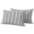 thumbnail image 6 of Light Gray Striped Outdoor Pillow Covers 20x12 Inch Lumbar Pillow Covers Set of 2 Waterproof Decorative Throw Pillow Cases Modern Minimalist Stripe Lines Grey Cushion Covers for Patio Garden Couch, 6 of 8