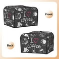 thumbnail image 3 of Yiaed I Love Coffee Print 4 Slice Toaster Dust Cover Bread Machine Oven Dustproof Cover Kitchen Bakeware Protector Dustproof Fingerprint Protection, 3 of 7
