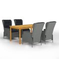 thumbnail image 1 of vidaXL 5 Piece Garden Dining Set Light Grey, 1 of 12
