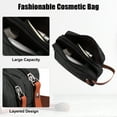 thumbnail image 3 of Portable Makeup Bag Cosmetic Travel Bag Waterproof Pouch Case Make Up Organizer Bag for Men Black, 3 of 6