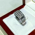 thumbnail image 3 of 2CT Round Cut Moissanite Men's Wedding Band Engagement Ring 14k White Gold Plated, 3 of 3