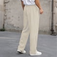 thumbnail image 6 of PNTUTB Men's Casual Solid Color Pleated Drapey Button Fly Zipper Loose Comfortable Straight Leg Trousers with Pockets, 6 of 6