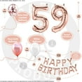 thumbnail image 3 of 59th Birthday Decoration Rose Gold, 59 Party Supplies Decoration, 59th Sash, 59 Cake Topper, 59th Photo Props, Confetti Balloons, Curtain, 3 of 4