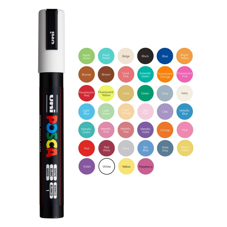 Posca Marker, no. PC-1MR, line 0,7 mm, metallic colours, 8 asstd./ 1 pack