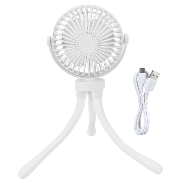 Stroller Fan Universal Adjustment Octopus Baby Fan 2500 to 4400RPM USB Charge Portable Fan with Deformable Tripod for HomeWhite