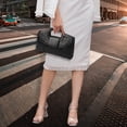 thumbnail image 7 of Women Crocodile Pattern PU Leather Crossbody Bag Flap Top Handle Bag Handbag, 7 of 7